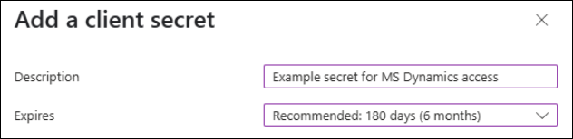 Client secret Client secret