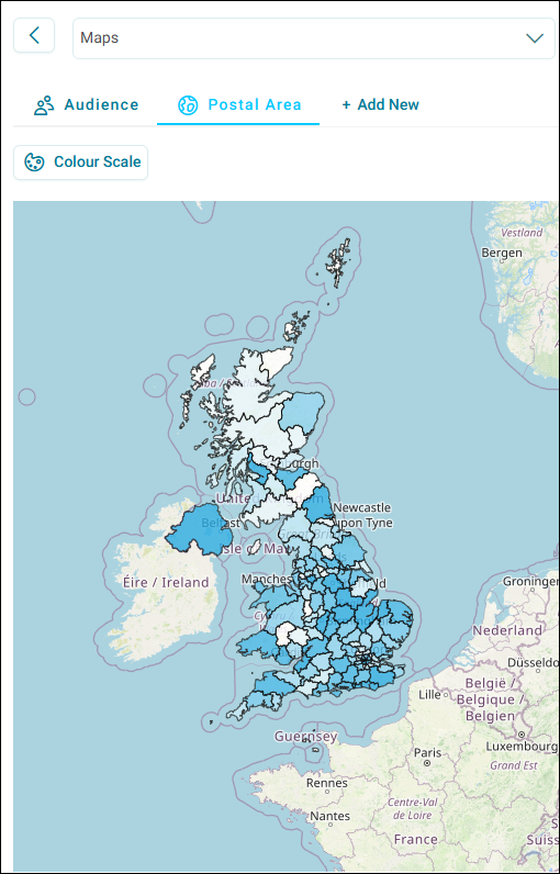 Example audience map Example audience map with shading
