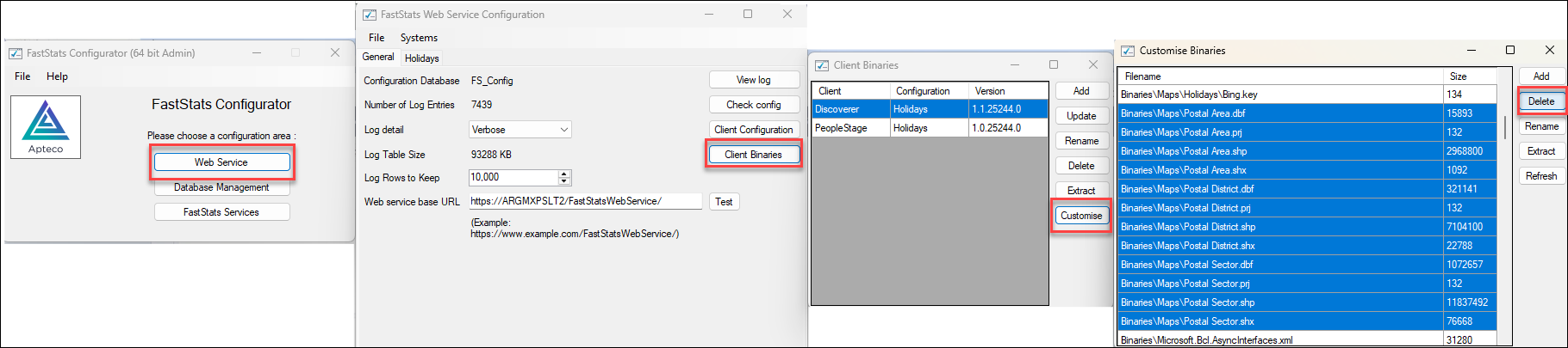 Remove files from binaries Remove files from binaries in FastStats Configurator