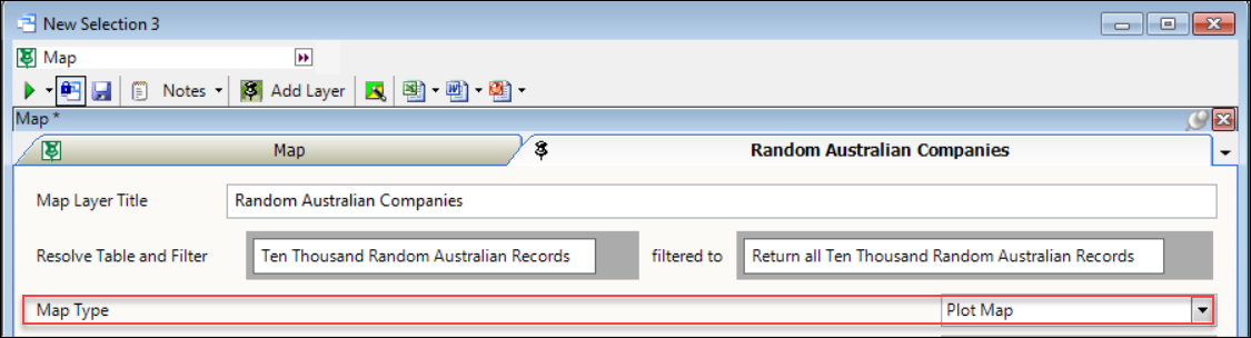 Map Type Map Type selector showing Plot Map option
