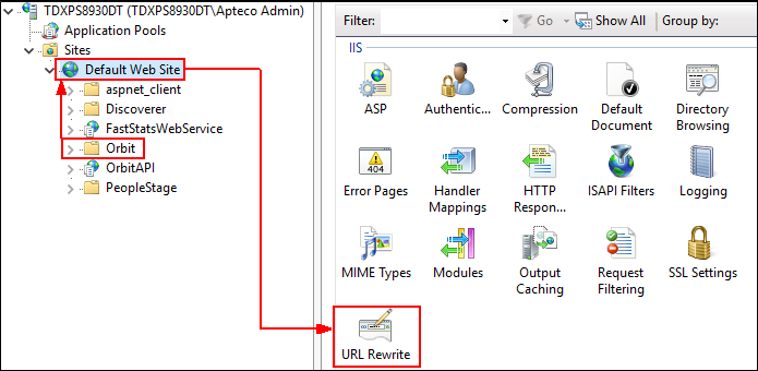 Default Website Default Website in IIS Manager