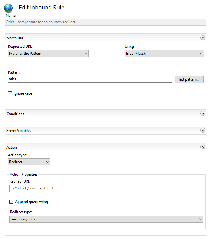 Edit inbound rule Edit Inbound Rule dialog