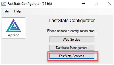 FastStats services FastStats Orbit Updater shown in Services