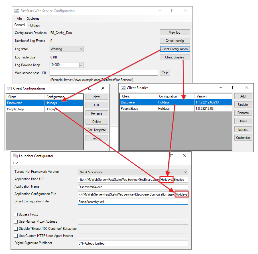 Client configuration Client configuration fields