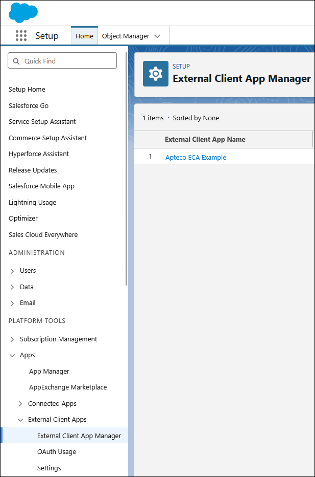 External Client App Manager External Client App Manager