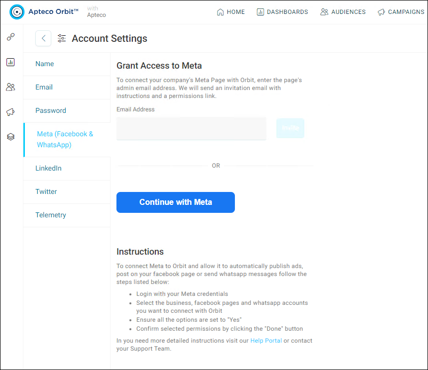 Grant Access to Meta Grant Access to Meta