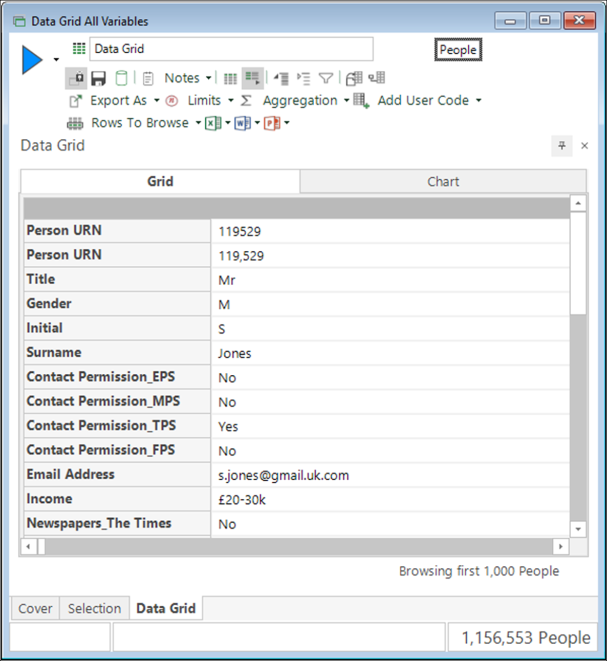 FastStats Data Grid for Personal Information FastStats Data Grid for Personal Information