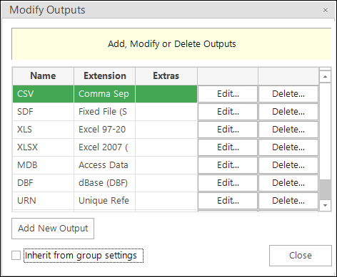Delete Outputs Delete Outputs