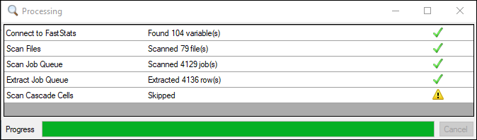 FastStats Variable Scanner Processing a System FastStats Variable Scanner Processing a System