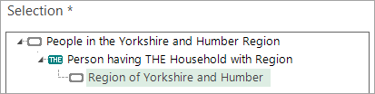 Selection limiting the cube to Yorkshire and Humber