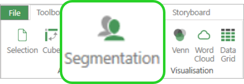 Segmentation tool icon in the Analysis section of the Toolbox ribbon bar