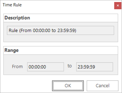 Time Rule dialog Time Rule dialog