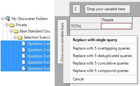 Dropdown menu showing drag options for multiple selections
