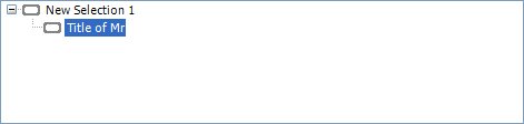Selection tree showing Title of Mr