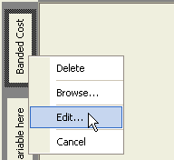 Right-click context menu on a banded variable showing Edit option