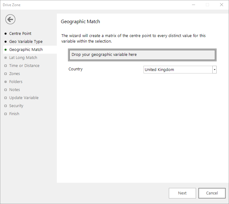 Choose Georgraphic Type variable