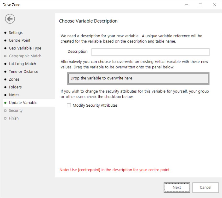Choose variable description