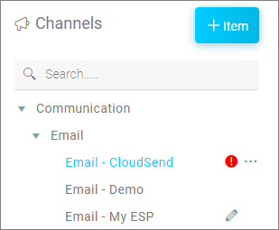 Select email channel type Select email channel type