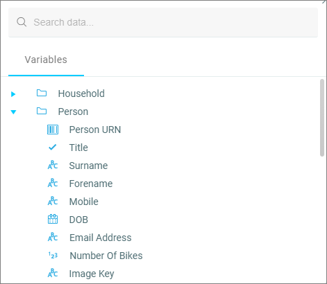 Variable search list Variable search list