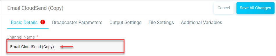 Duplicate channel - rename