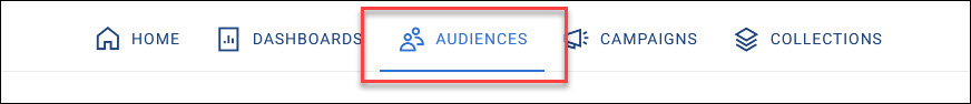 Audiences tab Audiences tab in the top navigation