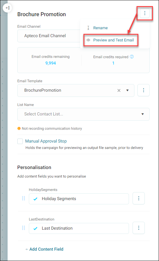 Preview and Test Email