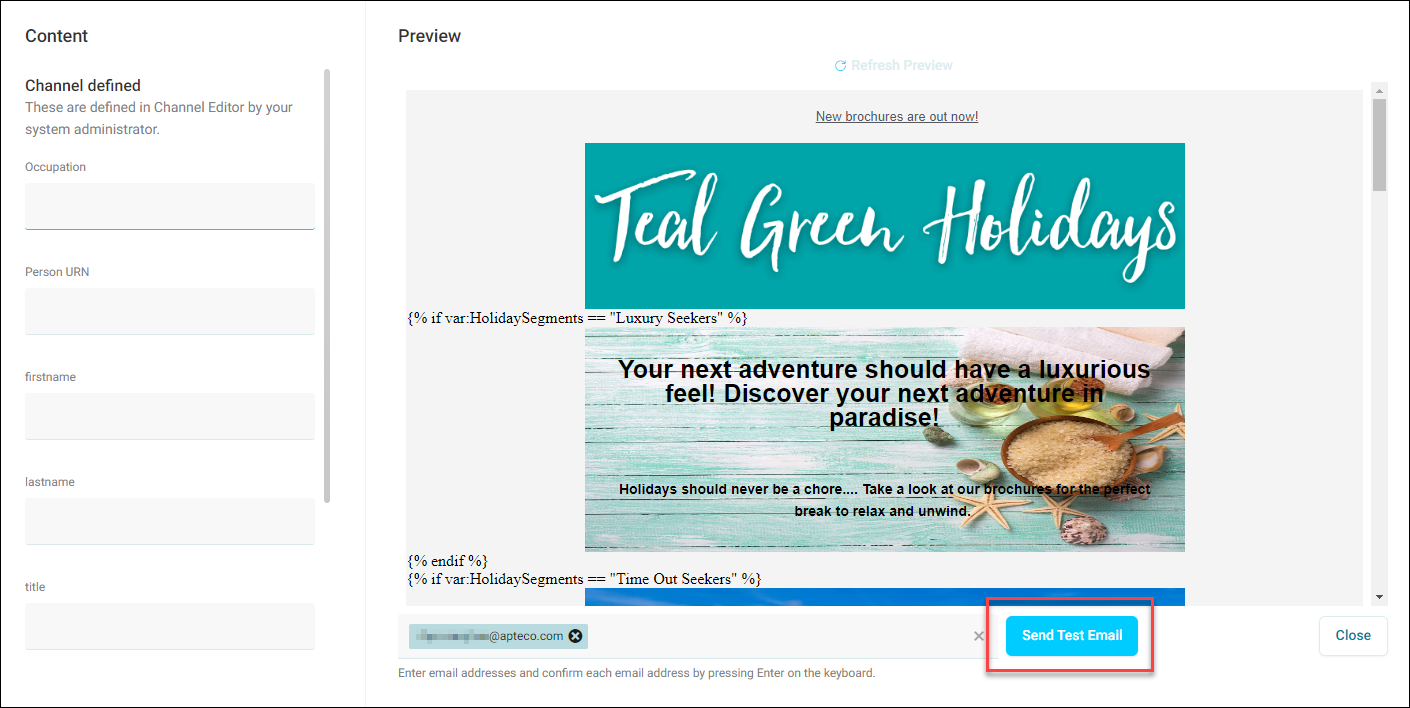 Send Test Email