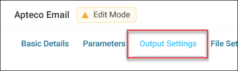 Output settings