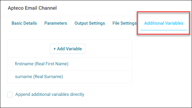 Additional Variables