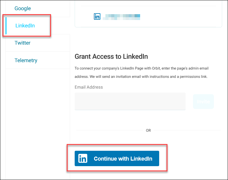 Continue with LinkedIn
