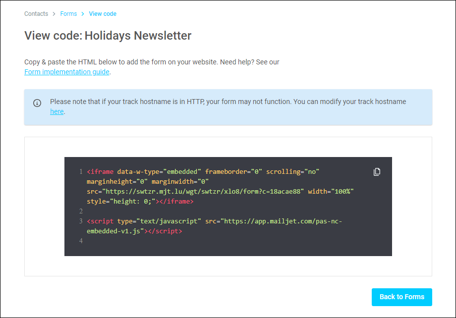 Form HTML Code