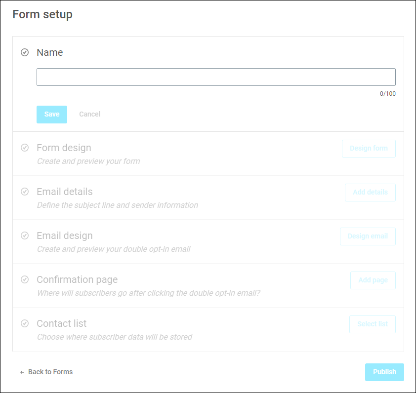 Form Setup