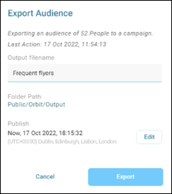 Export audience