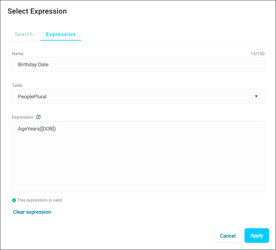 Expression example
