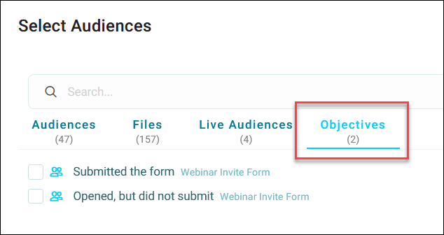 Objective audience split