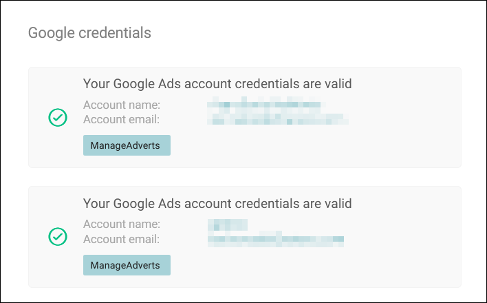 Google credentials