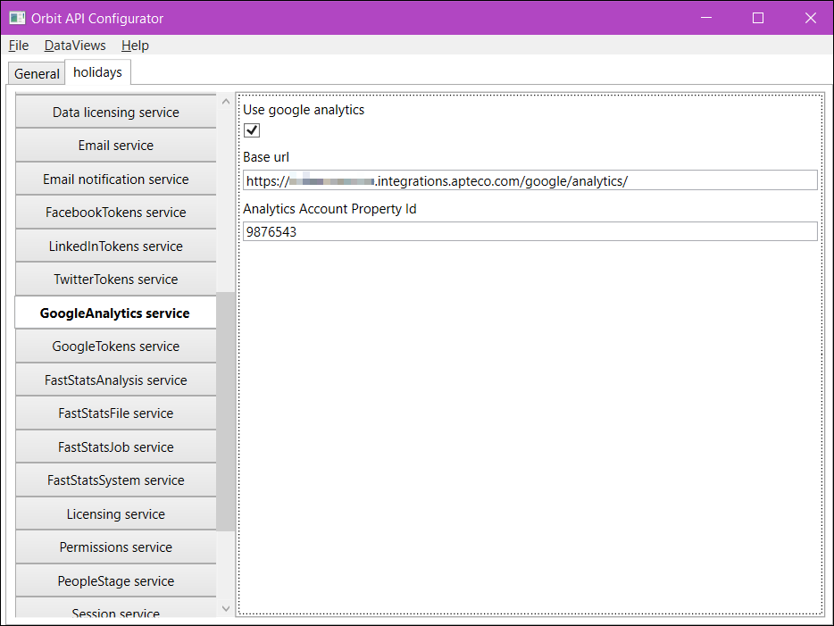 Orbit API Configurator