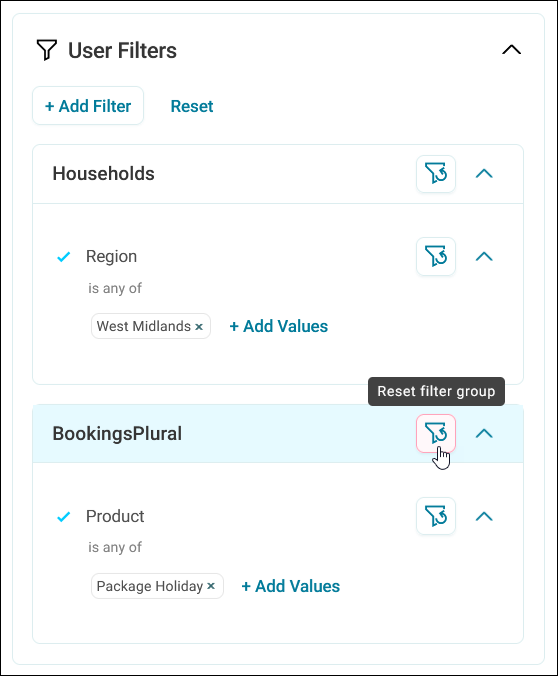 Predefined filters