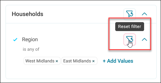 Reset filters
