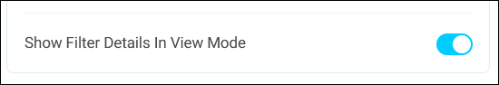 Filters in view mode