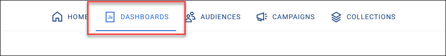 Dashboards tab Dashboards tab in the top navigation