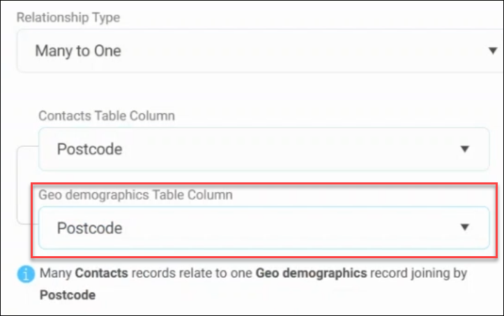 Matching table column