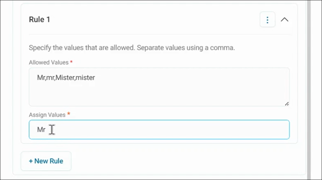 Assign values
