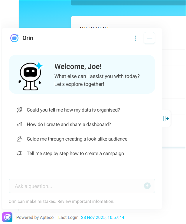 Orin Orin AI assistant interface