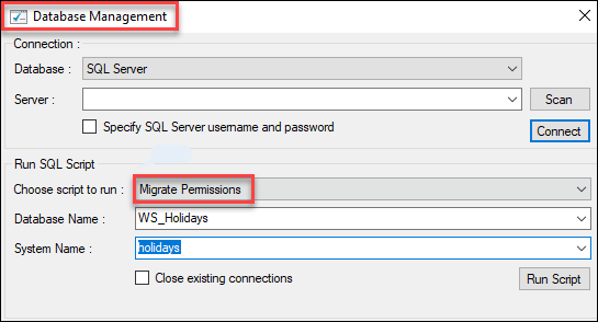 Migrate permissions script