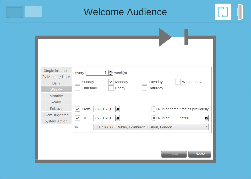 Weekly Audience Schedule Weekly