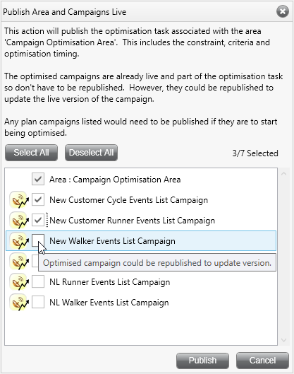 Campaign Optimisation Publish Campaign Optimisation Publish
