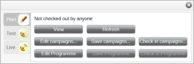Plan Status - Edit Programme Plan Status - Edit Programme