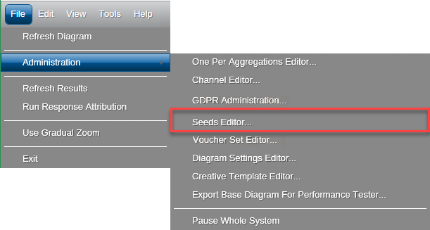 Administration Menu - Seeds Editor Administration Menu - Seeds Editor