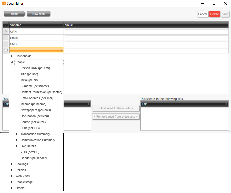 Seeds Editor New Fields Seeds Editor New Fields